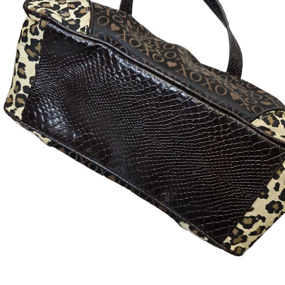 Y2K Vintage XOXO Leopard Logo Brown Shoulder Bag 2000s - Picture 6 of 16